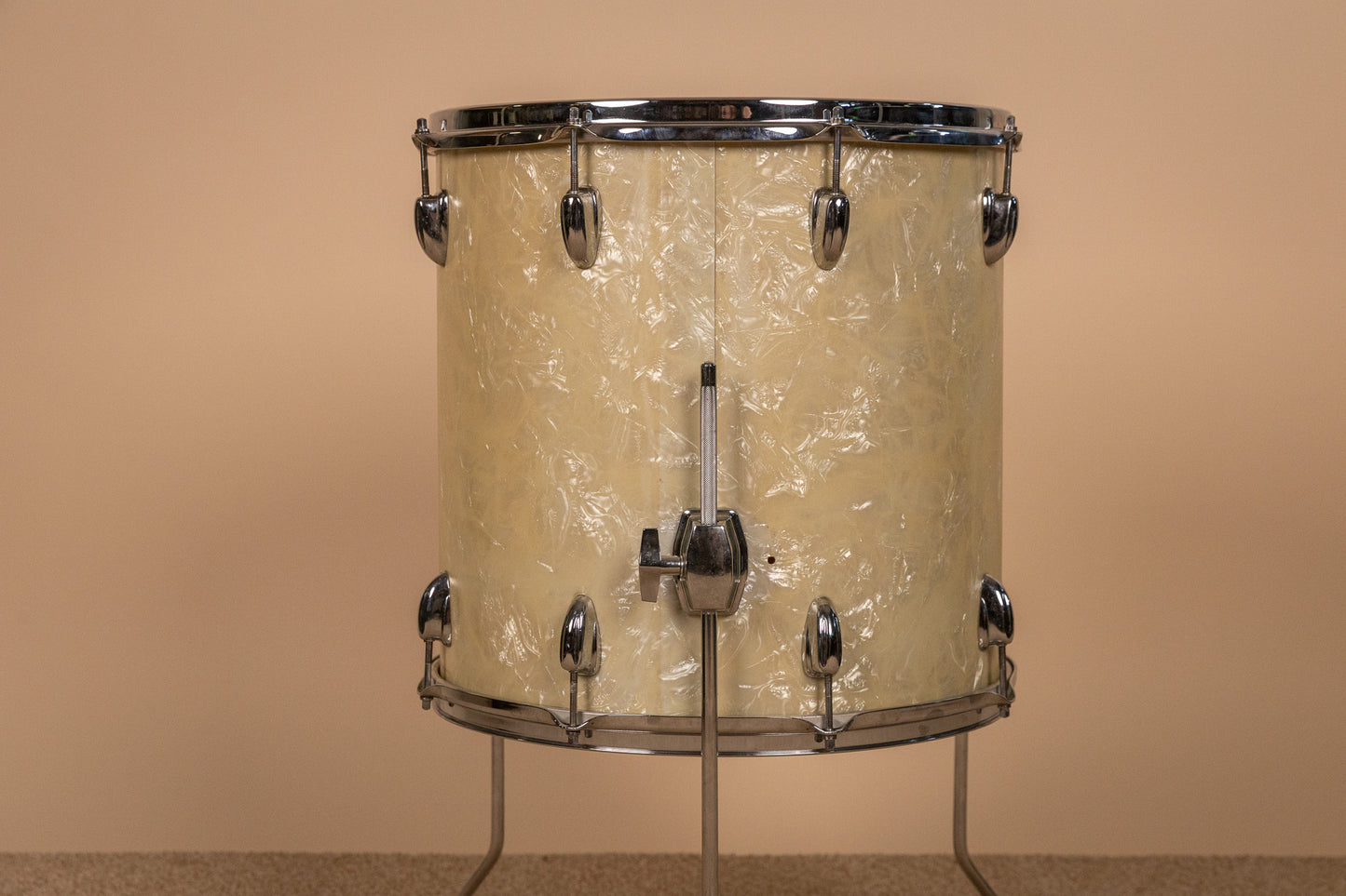 1965 Slingerland 16x16 White Marine Pearl Floor Tom