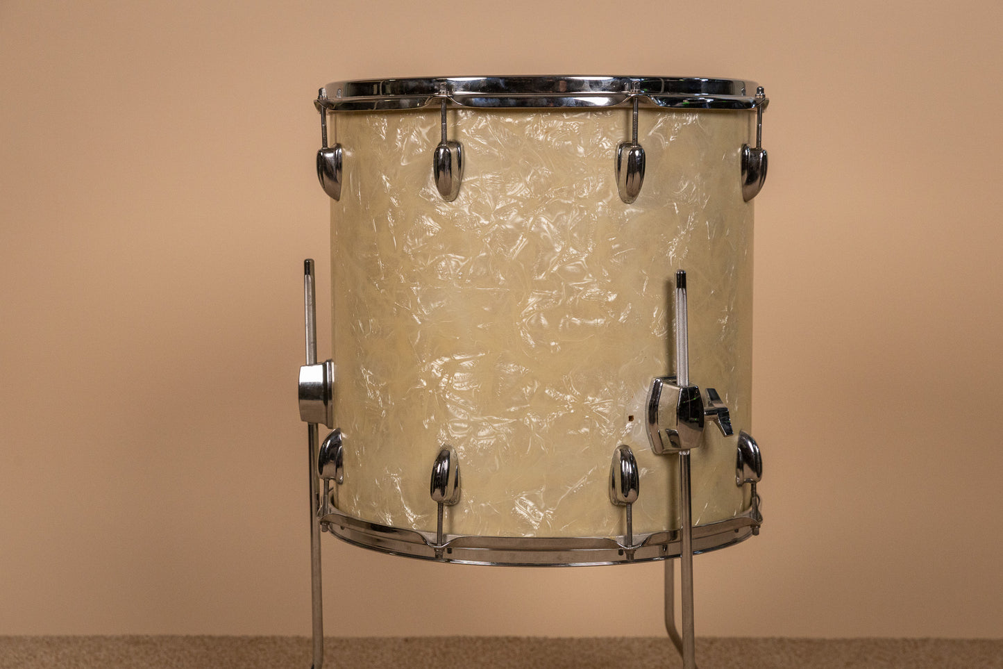 1965 Slingerland 16x16 White Marine Pearl Floor Tom