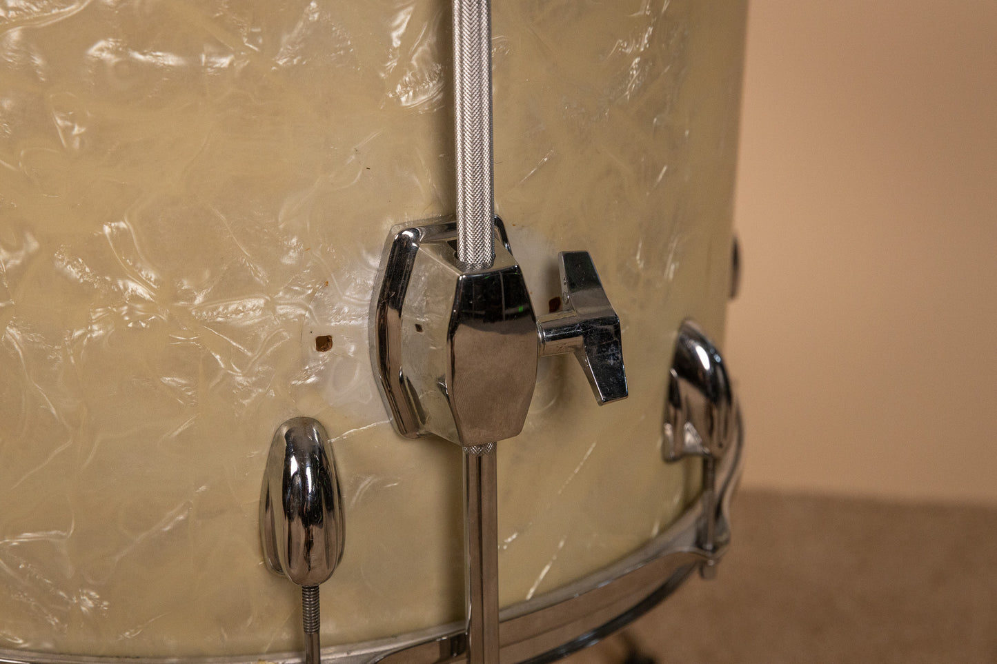 1965 Slingerland 16x16 White Marine Pearl Floor Tom