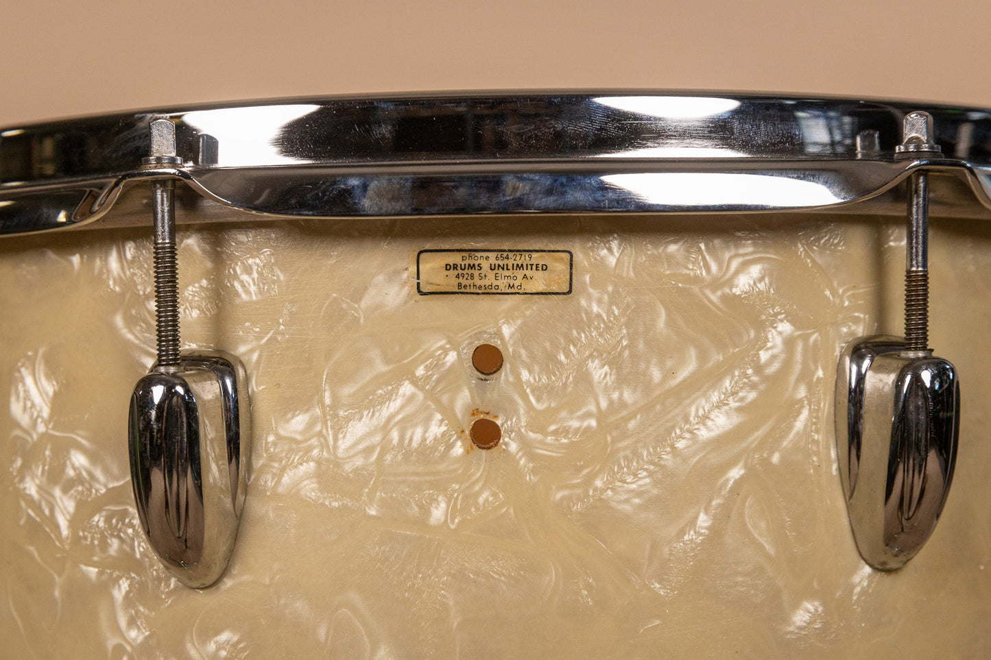 1965 Slingerland 16x16 White Marine Pearl Floor Tom