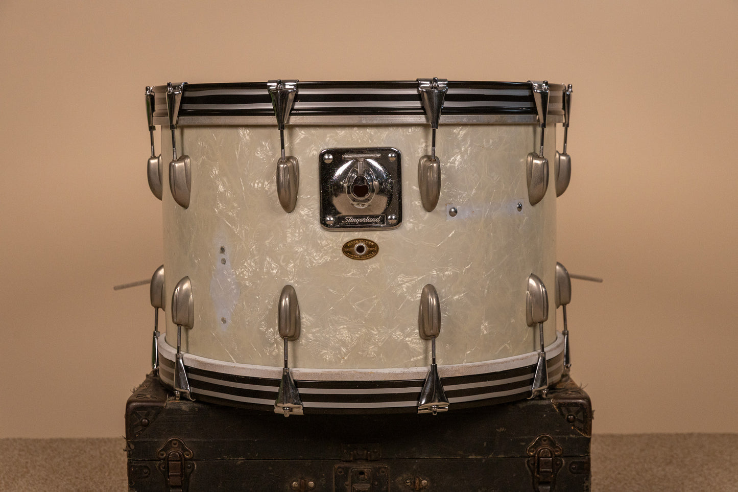 1950s Slingerland 14x22 White Marine Pearl Bass Drum