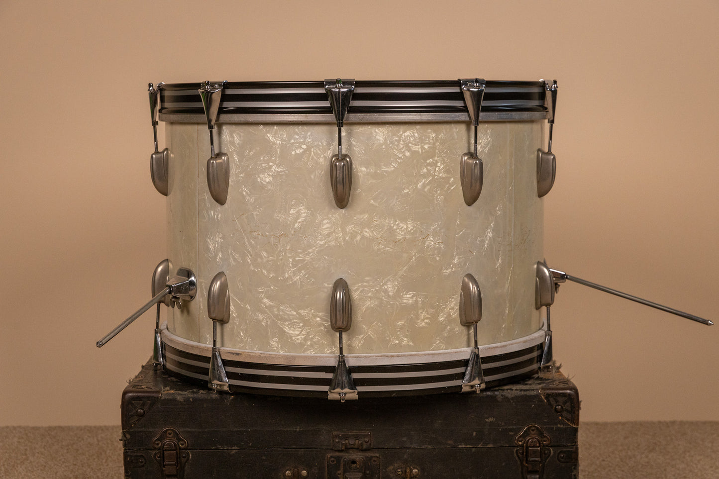 1950s Slingerland 14x22 White Marine Pearl Bass Drum