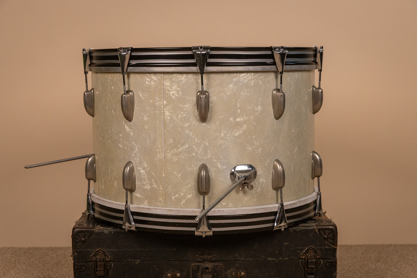 1950s Slingerland 14x22 White Marine Pearl Bass Drum