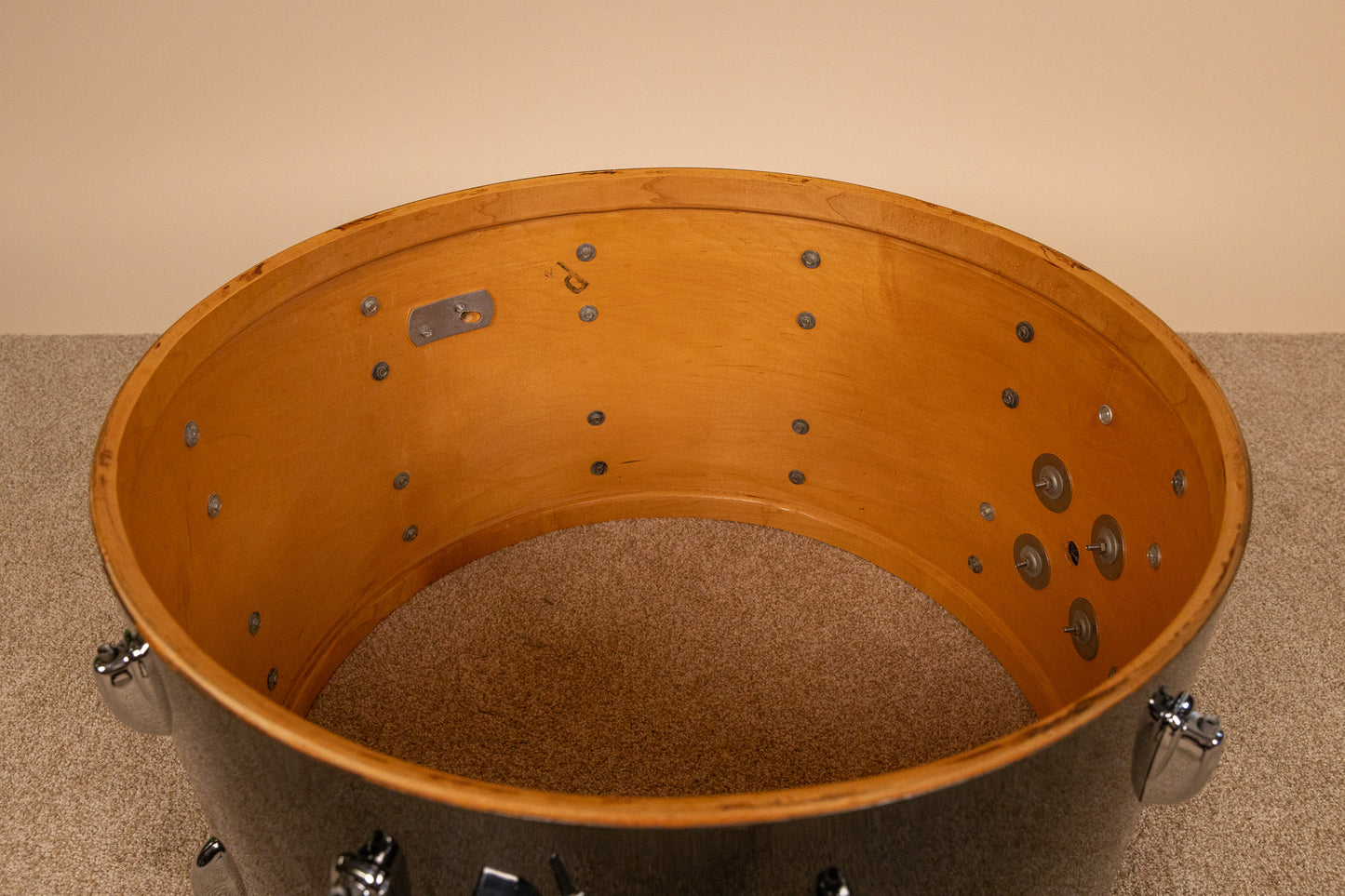 1970s Slingerland Black Chrome Drum Set 14x24 9x13 and 16x16