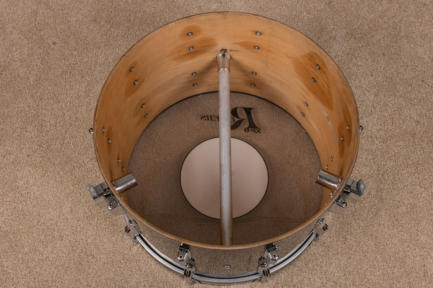 1980s Rogers XP-8 Jet Black Drum Pearl Drum Set 14x22 9x13 and 16x16