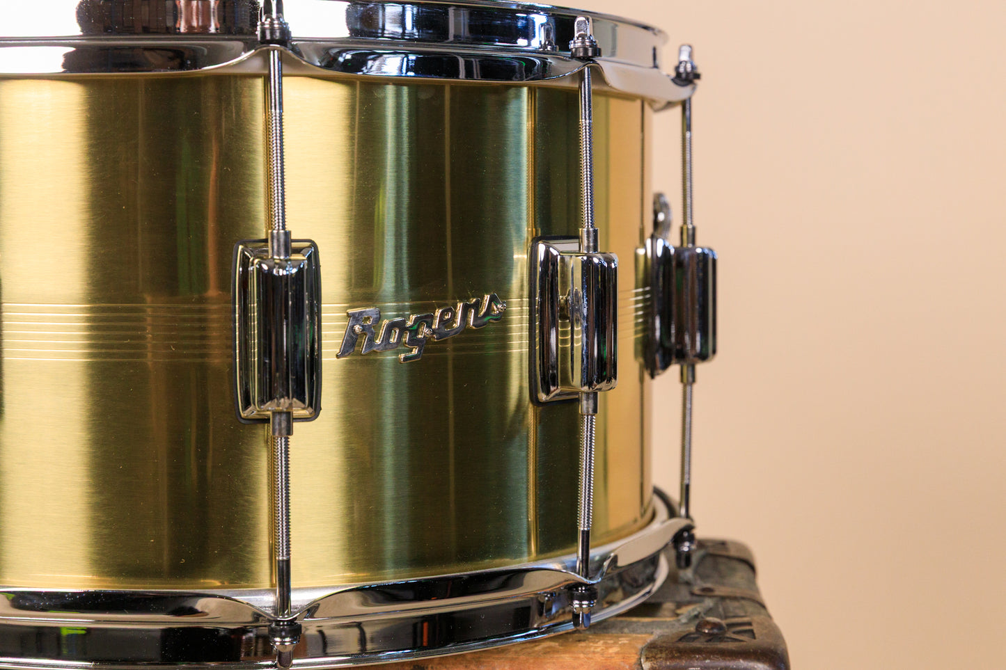 Rogers 8x14 B7 Brass Dyna-Sonic Snare Drum