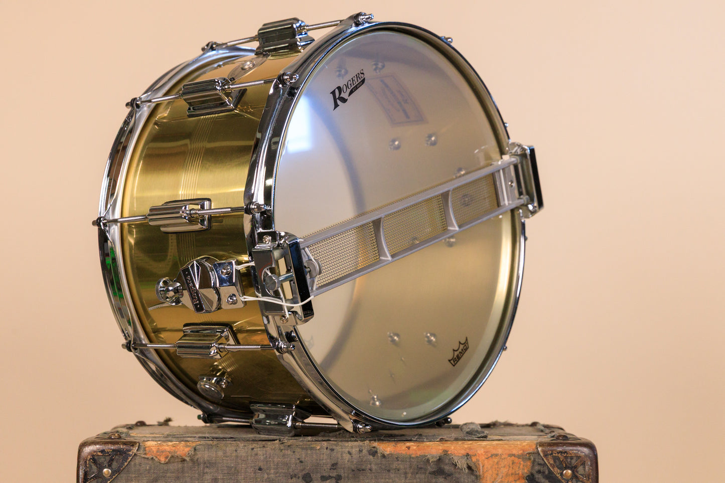 Rogers 8x14 B7 Brass Dyna-Sonic Snare Drum