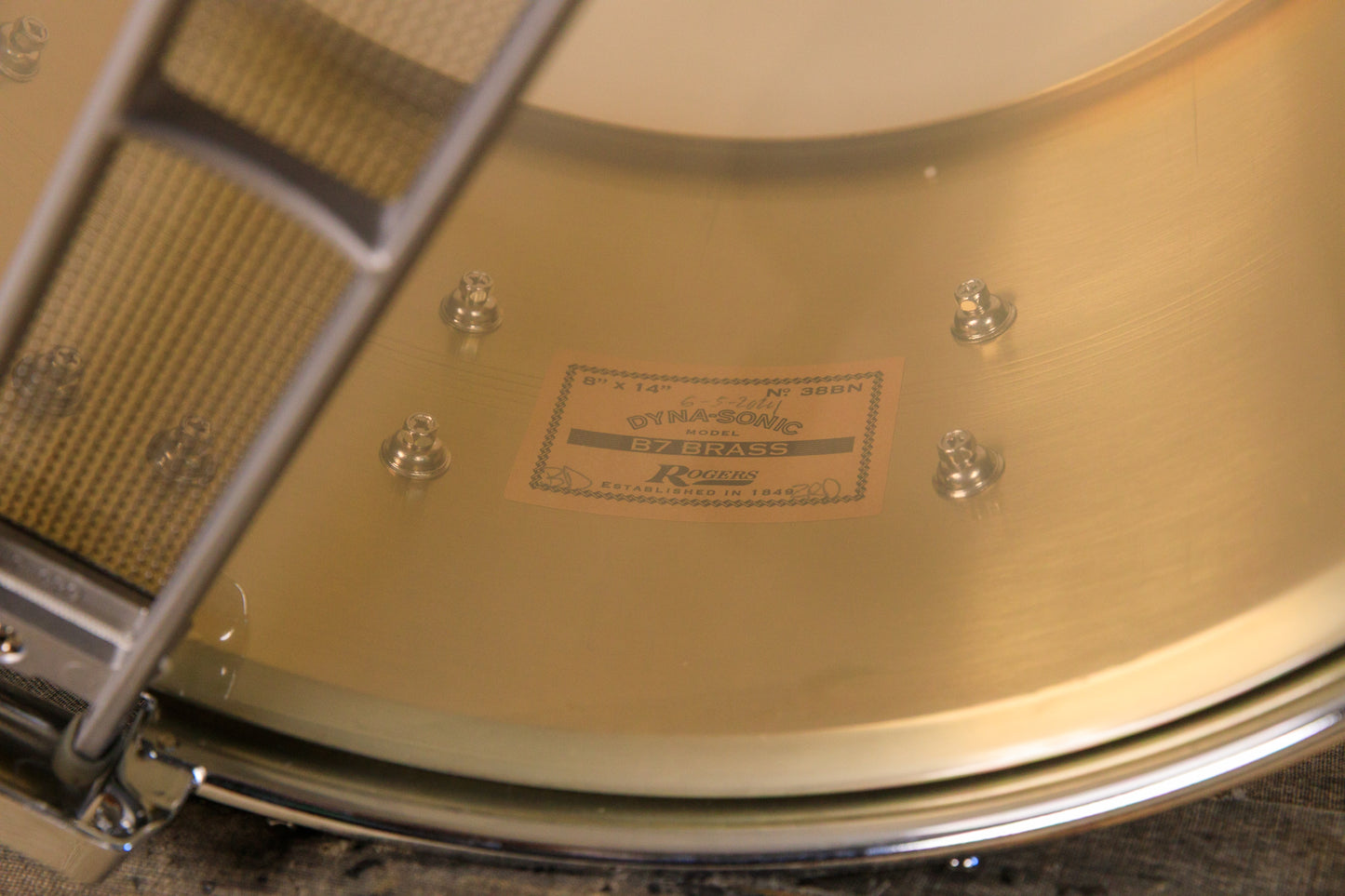 Rogers 8x14 B7 Brass Dyna-Sonic Snare Drum