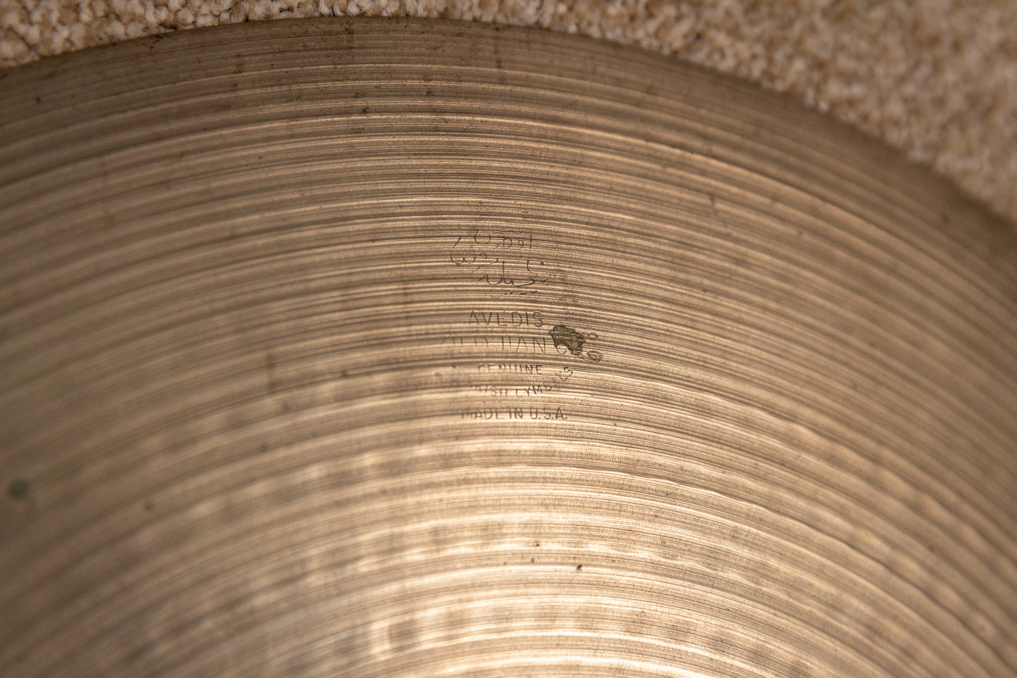 1970s Zildjian 16" A Hollow Logo Crash Cymbal 1166g