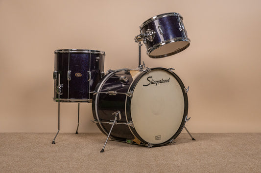 1960s Slingerland Stage Band Sparkling Blue Pearl Drum Set