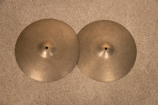 1960s Zildjian A 14" Hi Hat Cymbals 915g 1142g