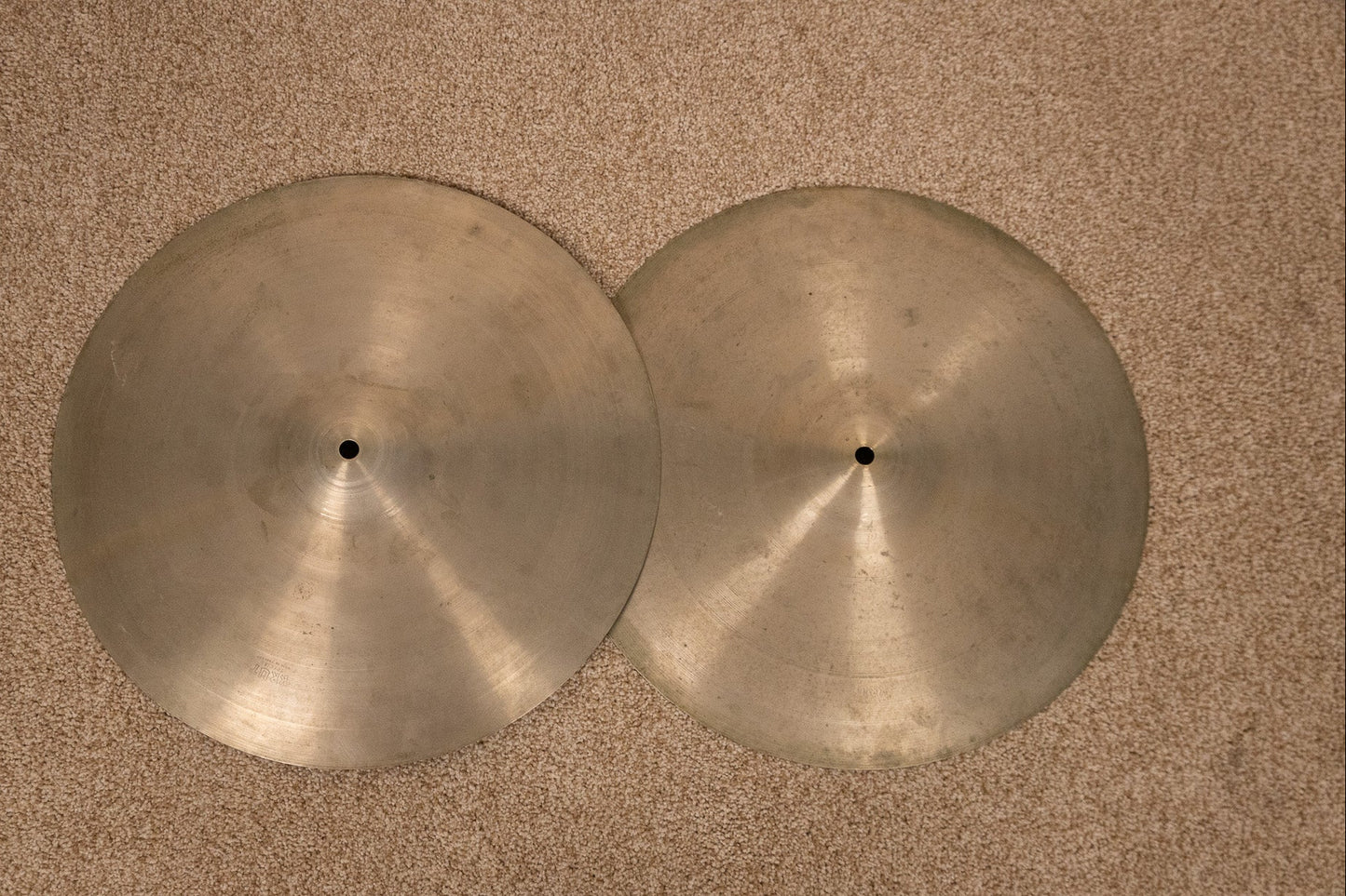 Vintage Krut 14" Paper Thin Hi Hat Cymbals 577g 578g