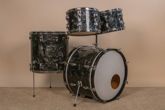 1966 Slingerland Modern Solo Outfit No. 2R Black Diamond Pearl Drum Set