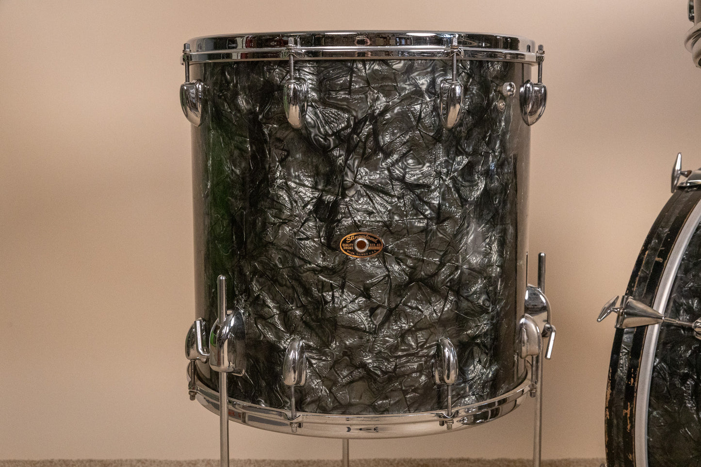 1966 Slingerland Modern Solo Outfit No. 2R Black Diamond Pearl Drum Set