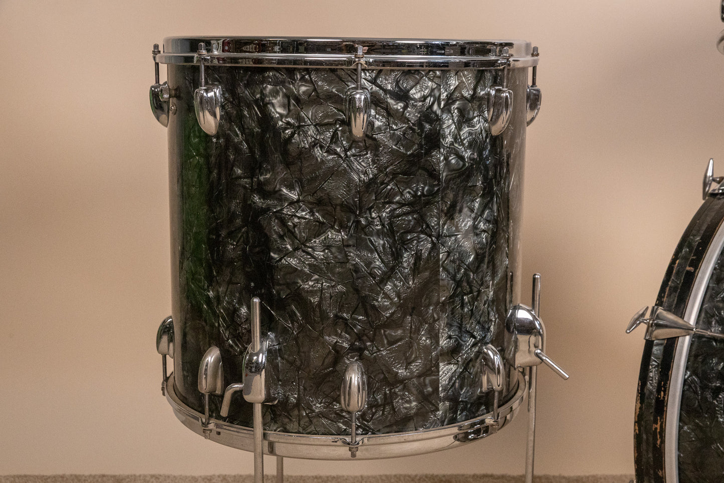 1966 Slingerland Modern Solo Outfit No. 2R Black Diamond Pearl Drum Set