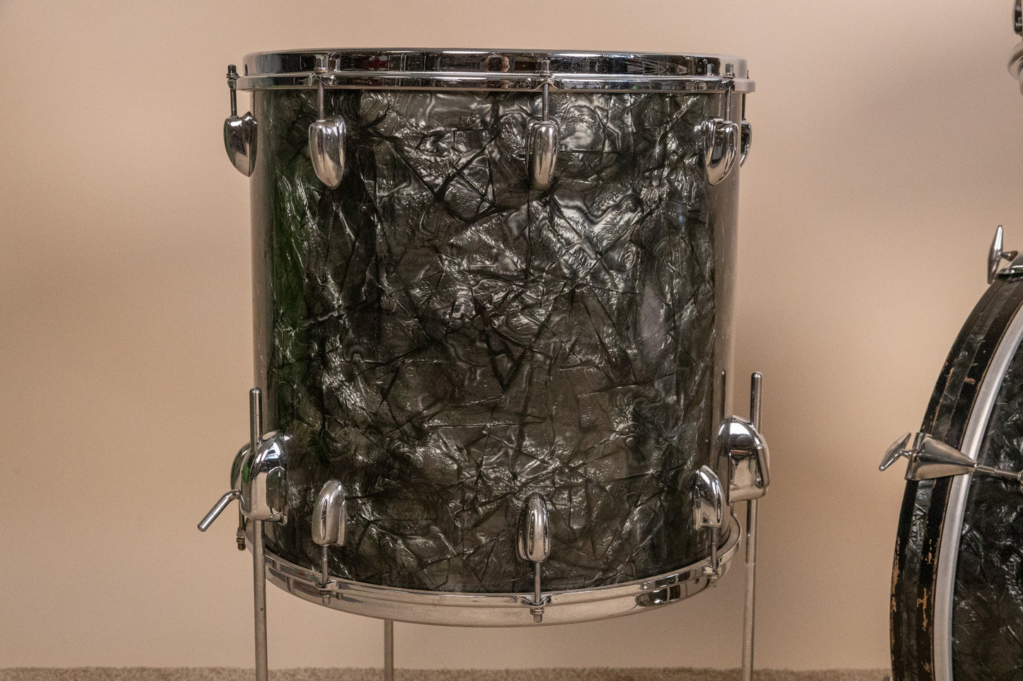 1966 Slingerland Modern Solo Outfit No. 2R Black Diamond Pearl Drum Set