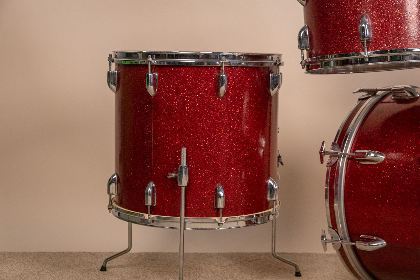 Vintage MIJ Red Sparkle Drum Set