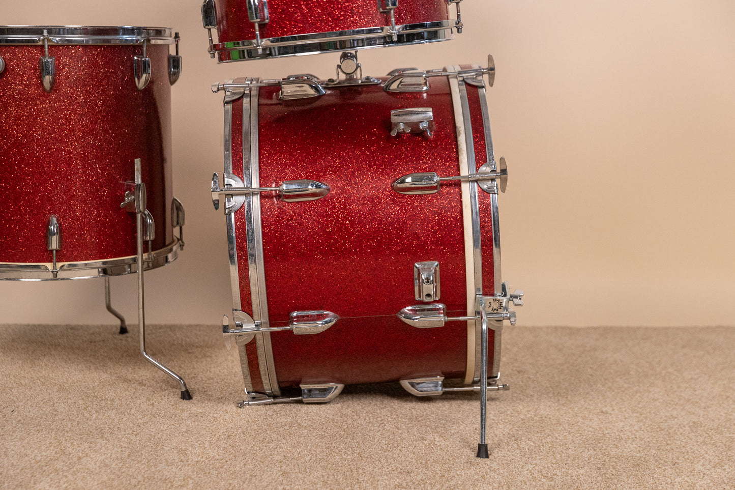 Vintage MIJ Red Sparkle Drum Set