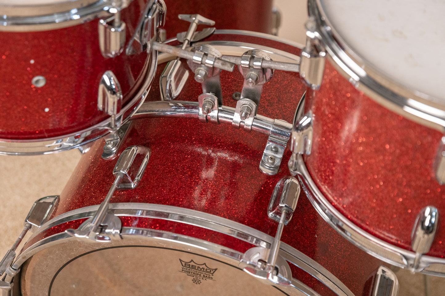 Vintage MIJ Red Sparkle Drum Set