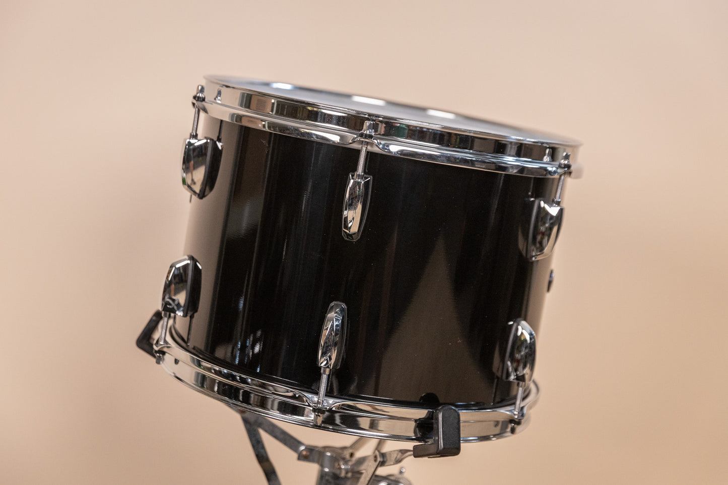 Pearl Wood Fiberglass Reissue Piano Black Drum Set