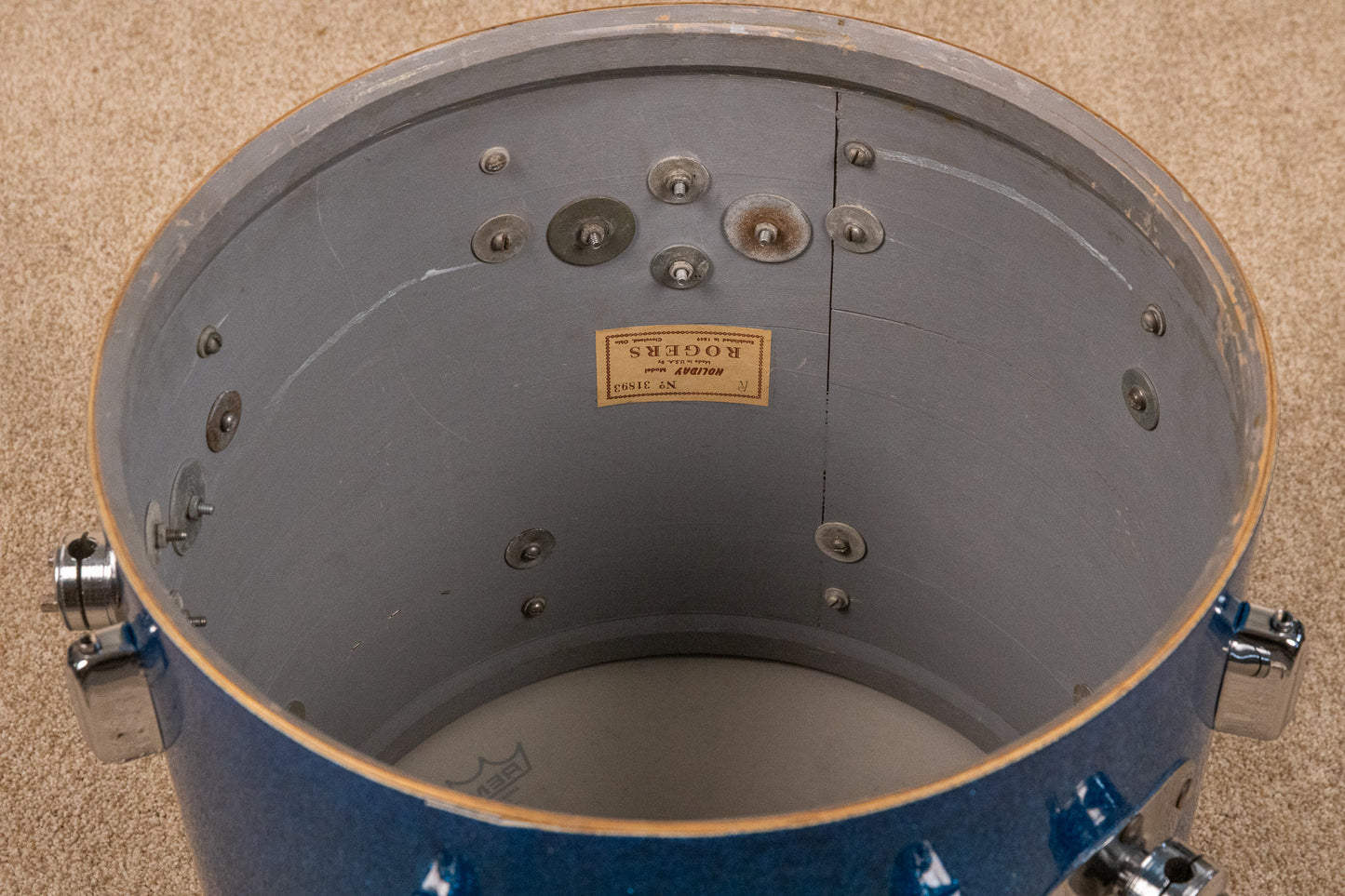 1960s Rogers Holiday Headliner Sparkling Blue Pearl Drum Set