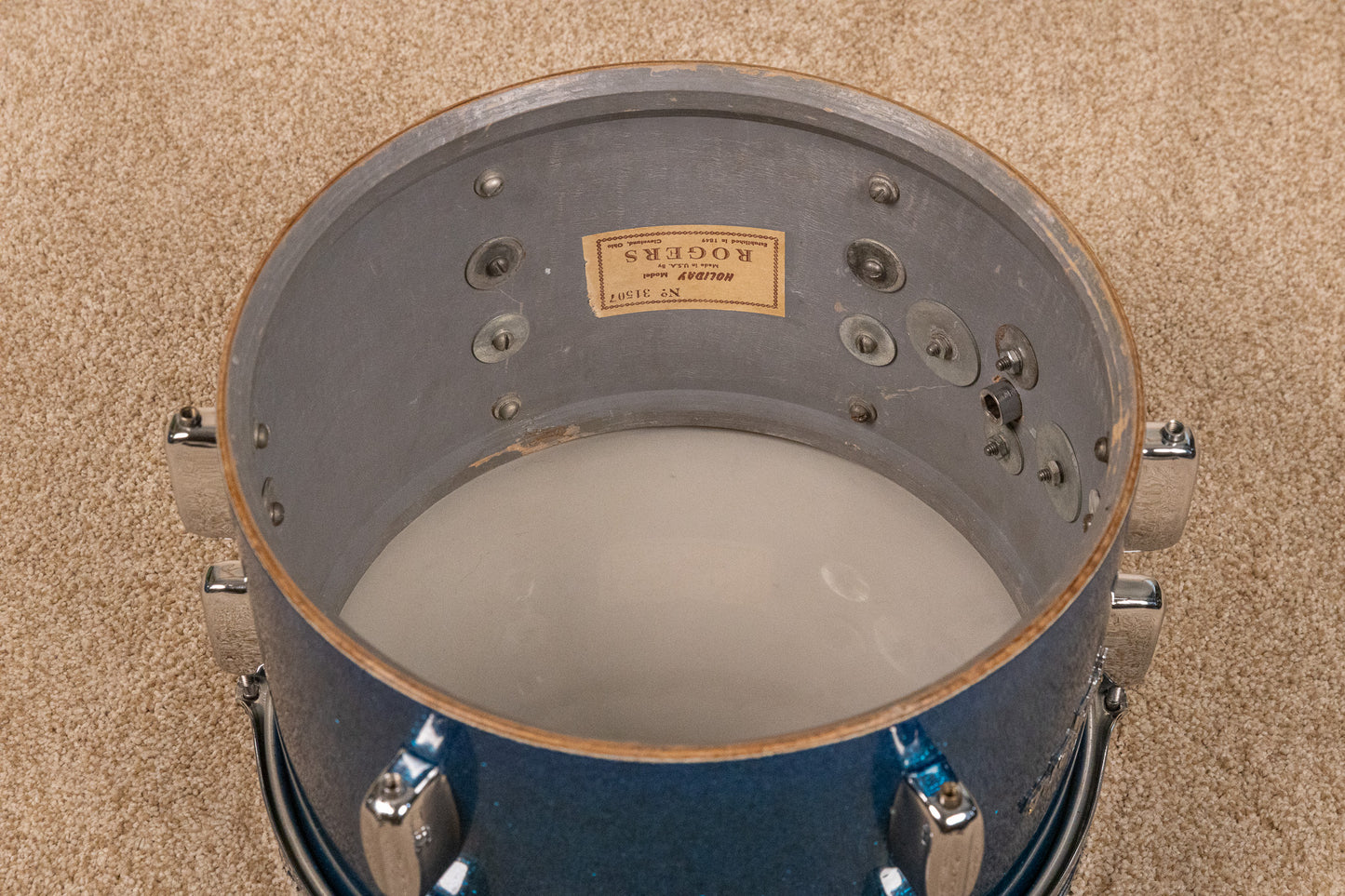 1960s Rogers Holiday Headliner Sparkling Blue Pearl Drum Set