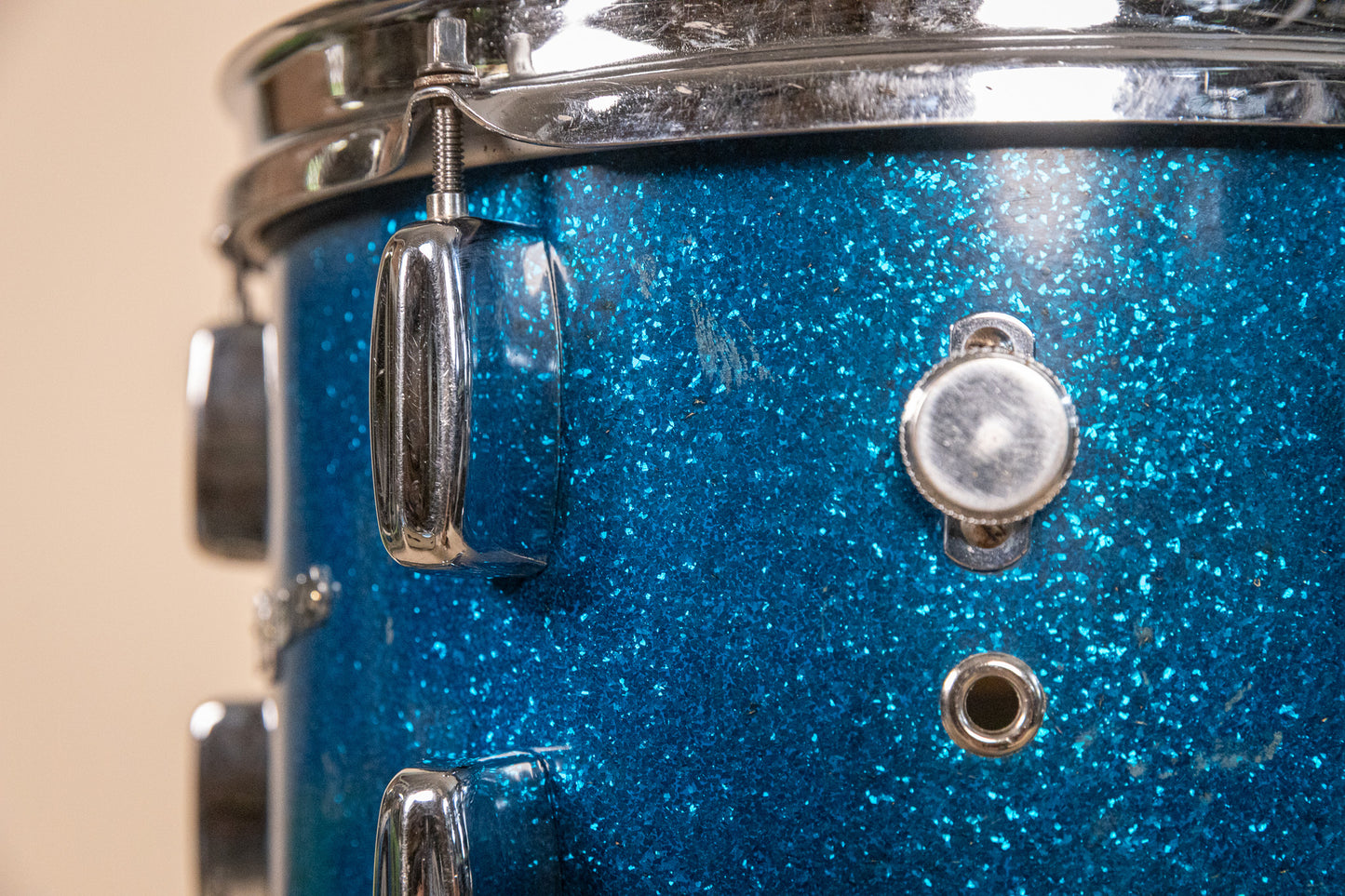 1960s Rogers Holiday Headliner Sparkling Blue Pearl Drum Set