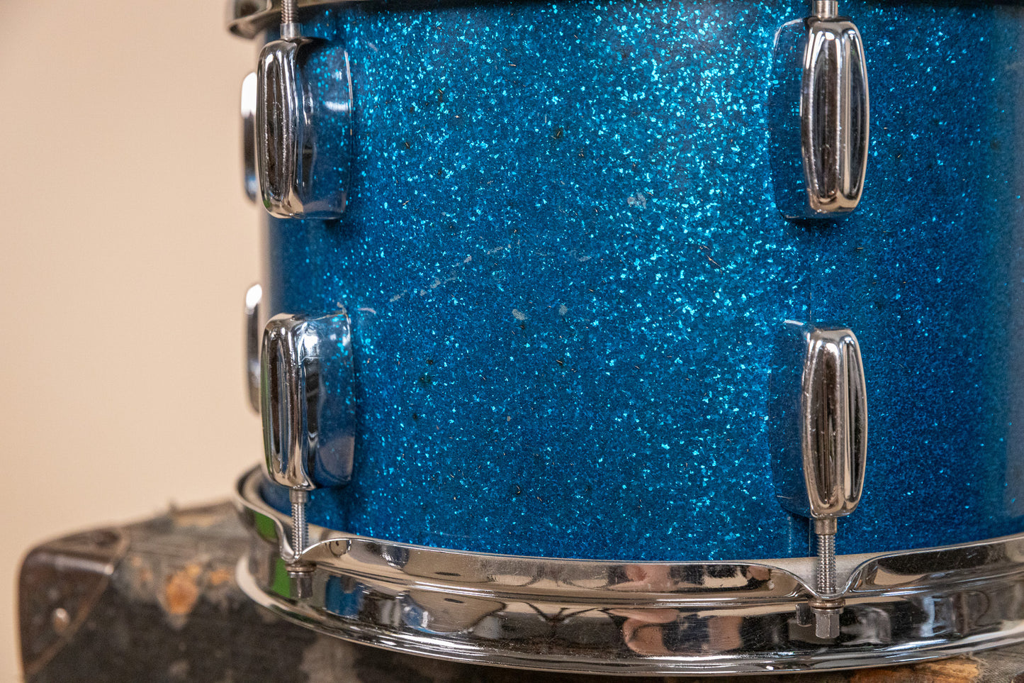 1960s Rogers Holiday Headliner Sparkling Blue Pearl Drum Set