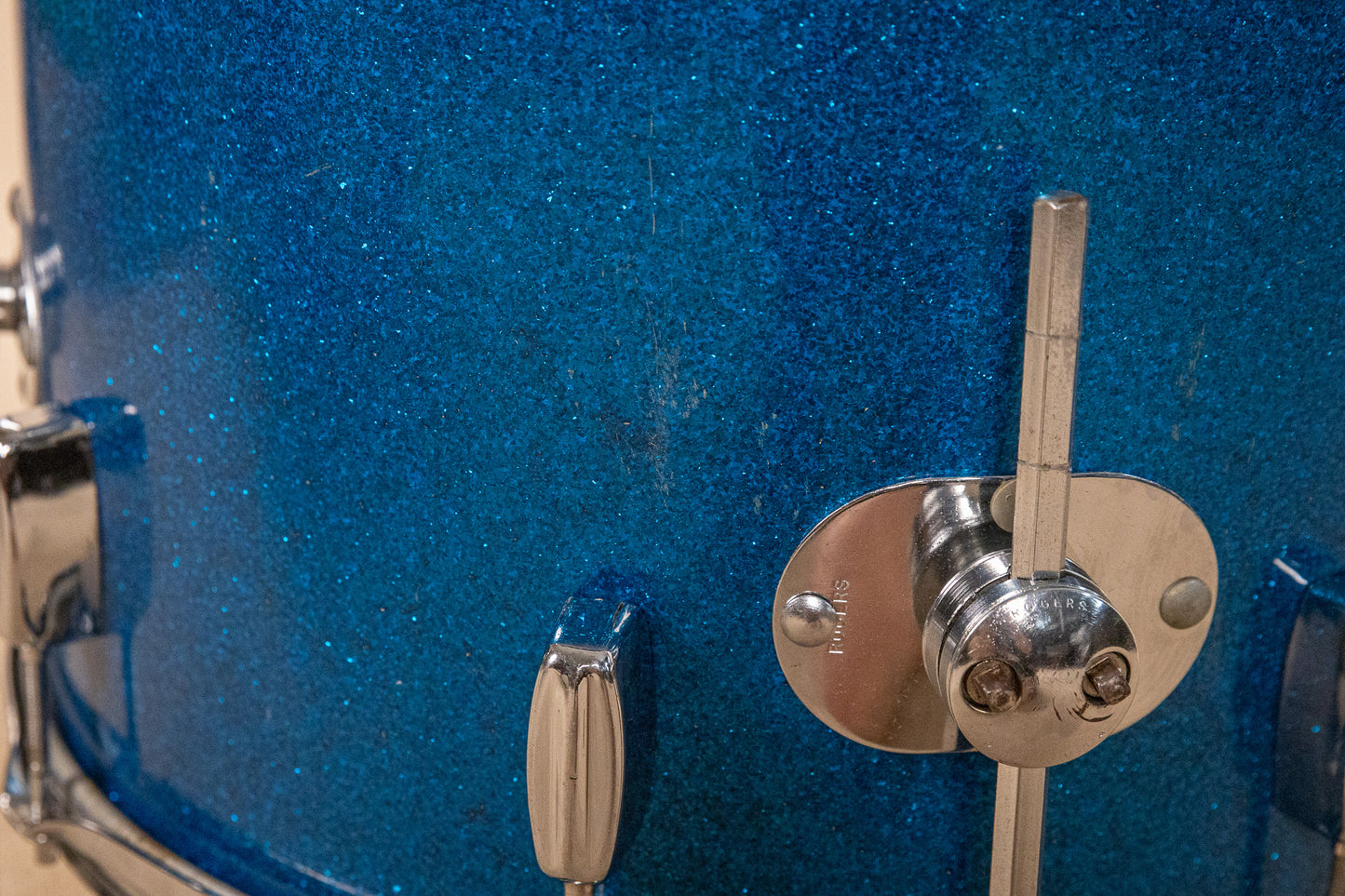 1960s Rogers Holiday Headliner Sparkling Blue Pearl Drum Set