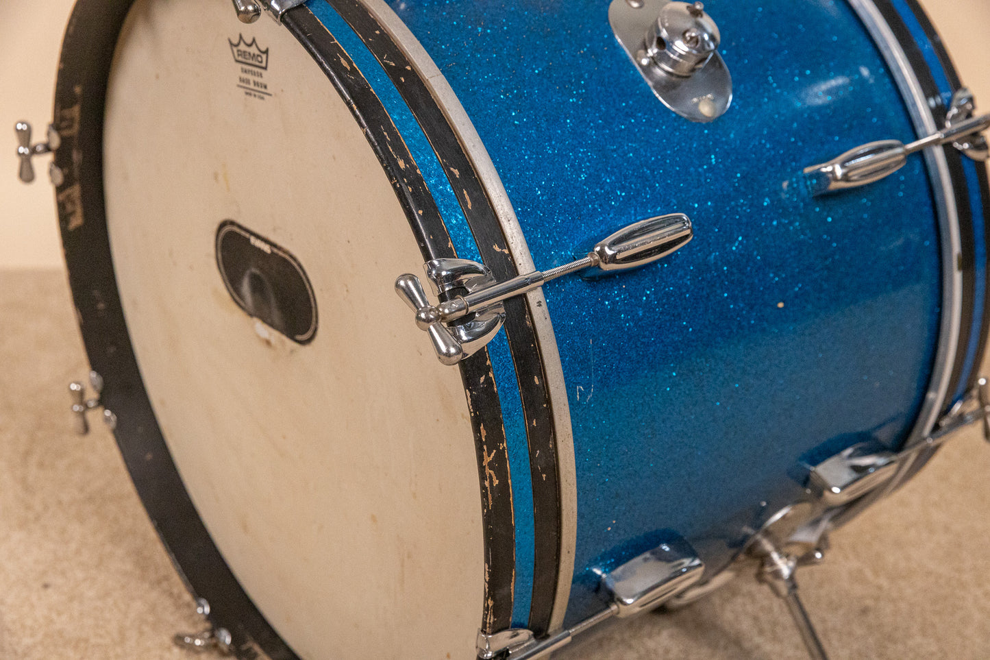 1960s Rogers Holiday Headliner Sparkling Blue Pearl Drum Set
