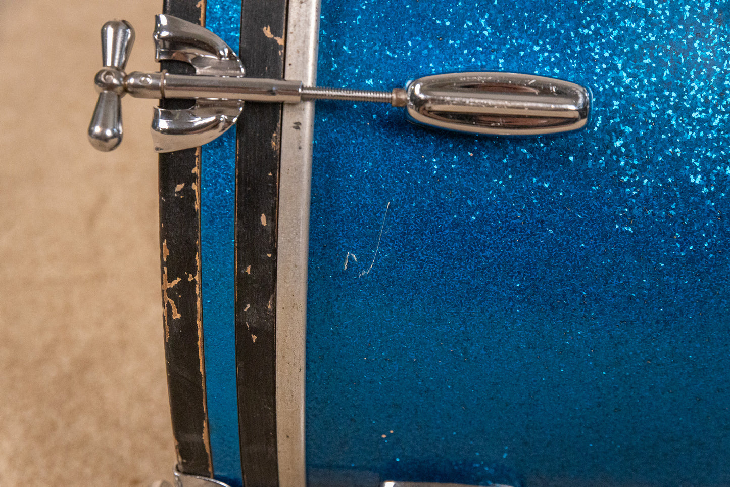 1960s Rogers Holiday Headliner Sparkling Blue Pearl Drum Set
