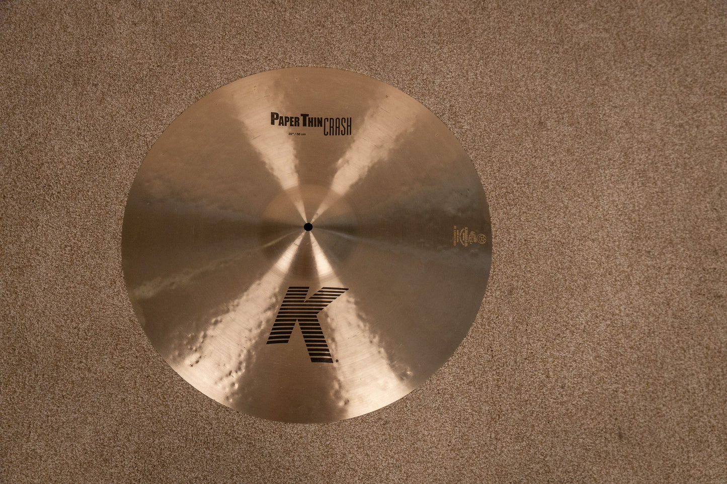 Zildjian 22" K Paper Thin Crash Cymbal 2015g