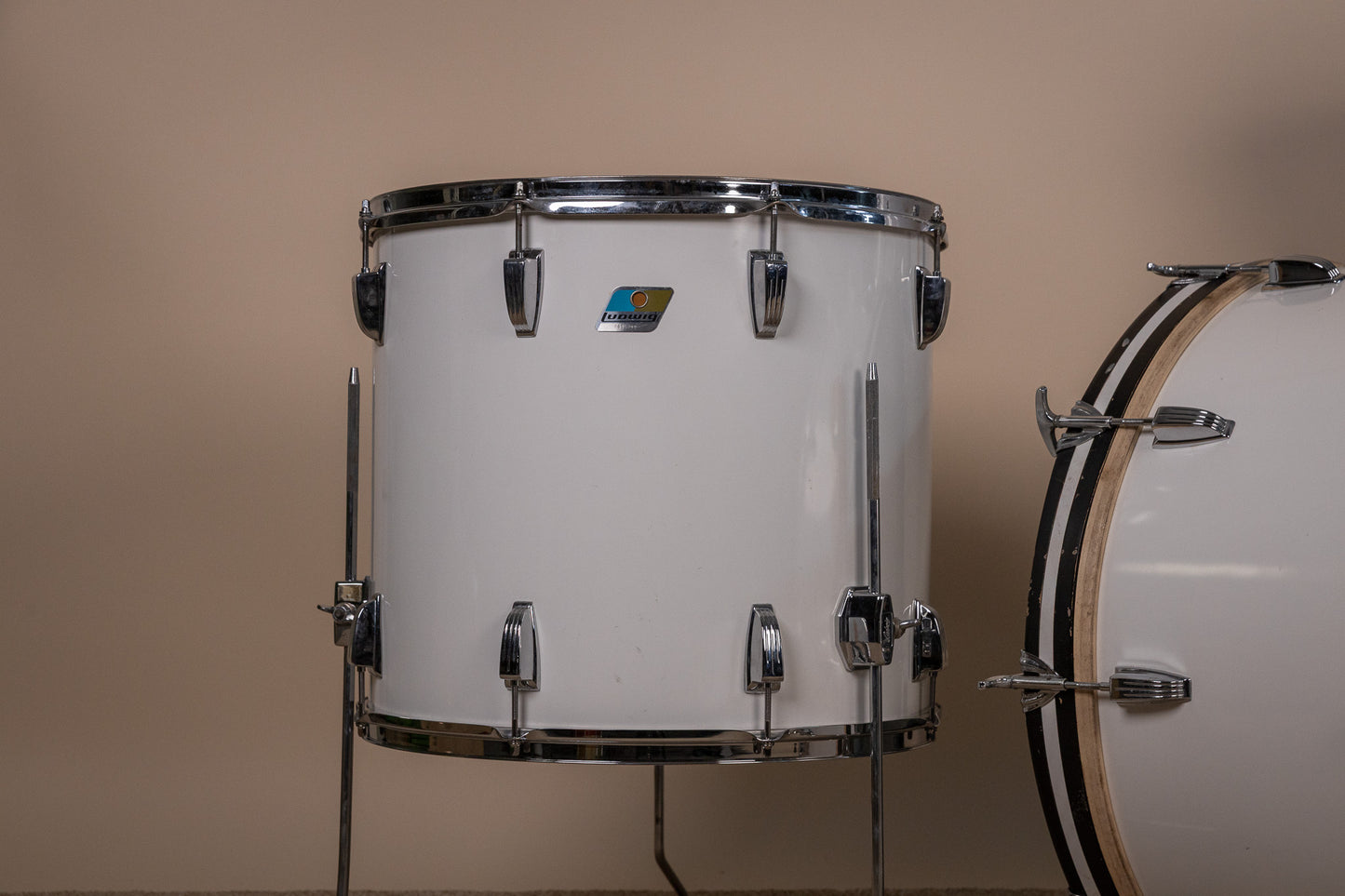 1980s Ludwig White Cortex Drum Set 14x24 13x14 16x18
