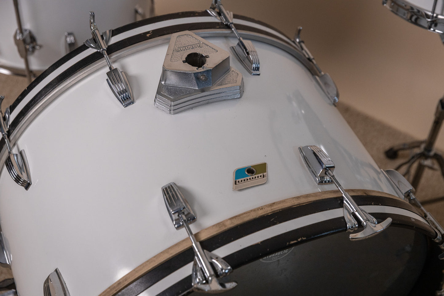 1980s Ludwig White Cortex Drum Set 14x24 13x14 16x18