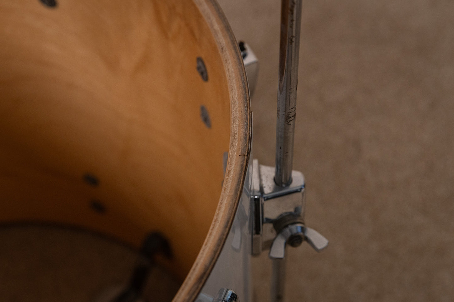 1980s Ludwig White Cortex Drum Set 14x24 13x14 16x18