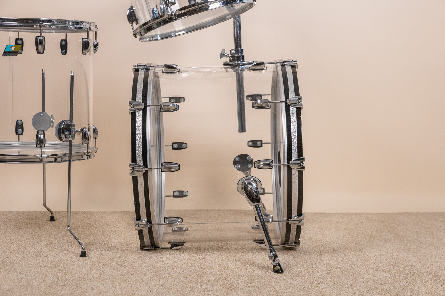 Ludwig Vistalite Clear Drum Set 16x22 8x12 9x13 and 16x16