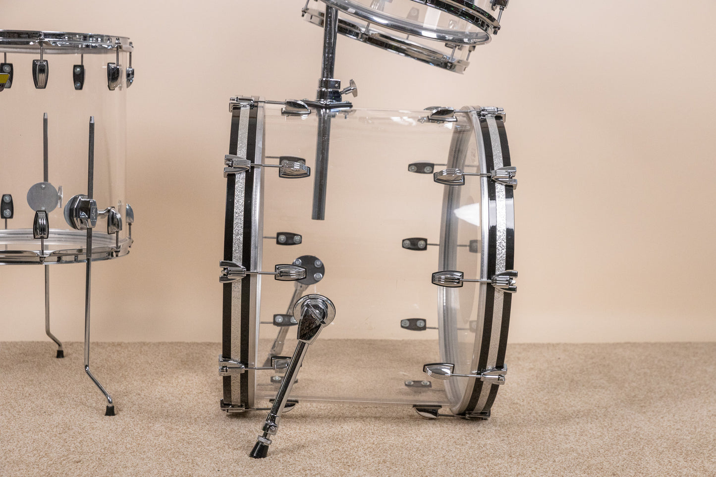 Ludwig Vistalite Clear Drum Set 16x22 8x12 9x13 and 16x16