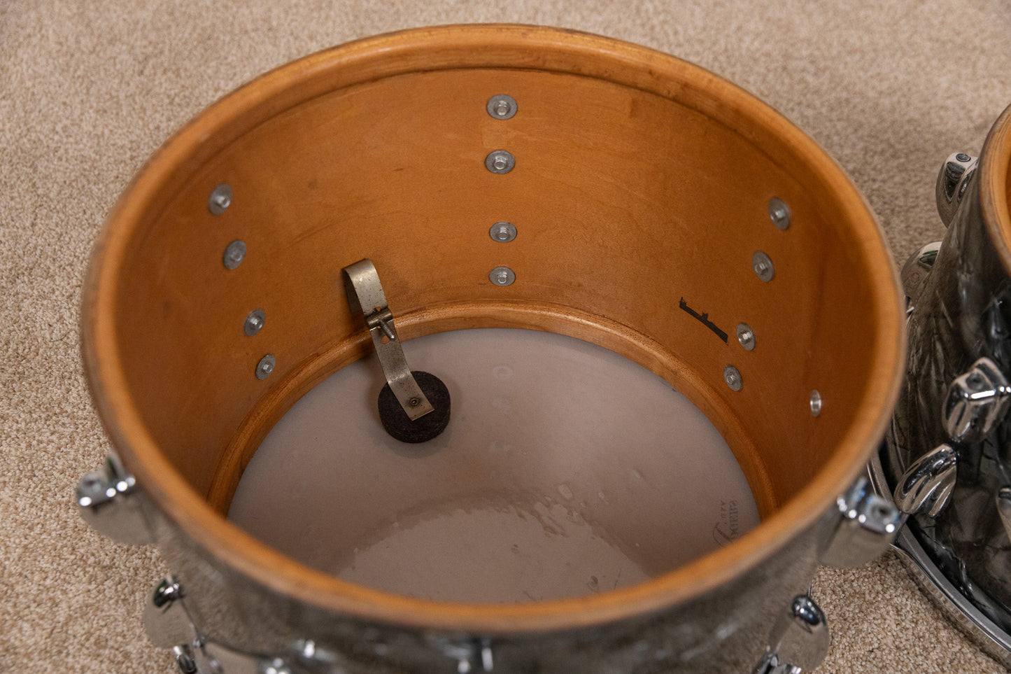 1970s Slingerland "New Rock" Black Diamond Pearl Drum Set