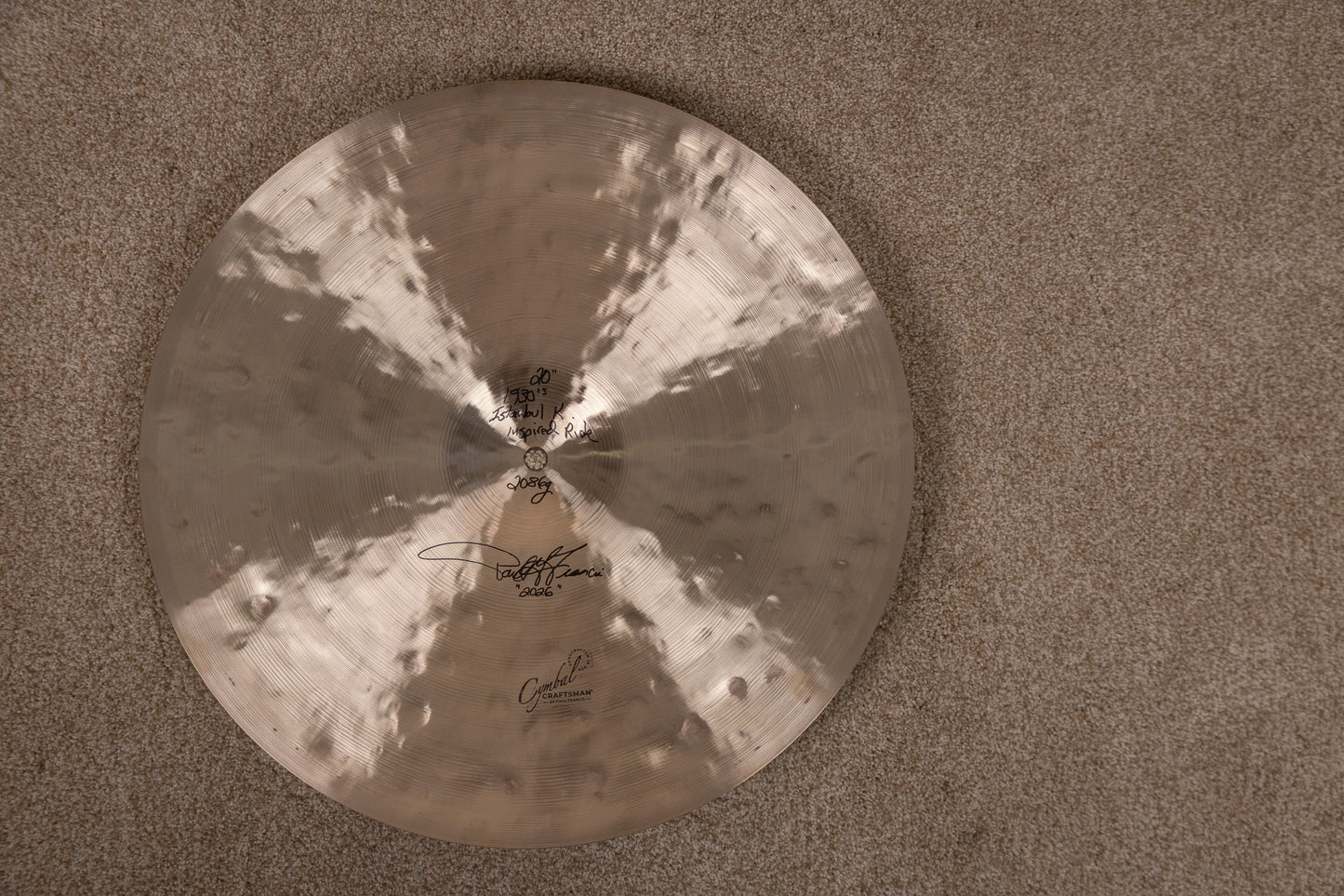 Cymbal Craftsman 20" 1930s Istanbul K-Inspired Ride Cymbal 2086g