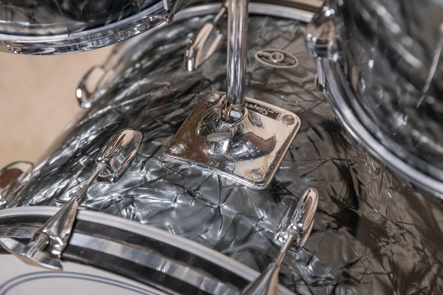 1970s Slingerland "New Rock" Black Diamond Pearl Drum Set