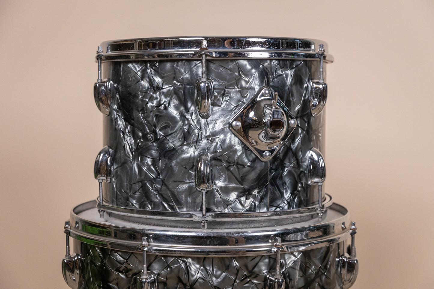 1970s Slingerland "New Rock" Black Diamond Pearl Drum Set