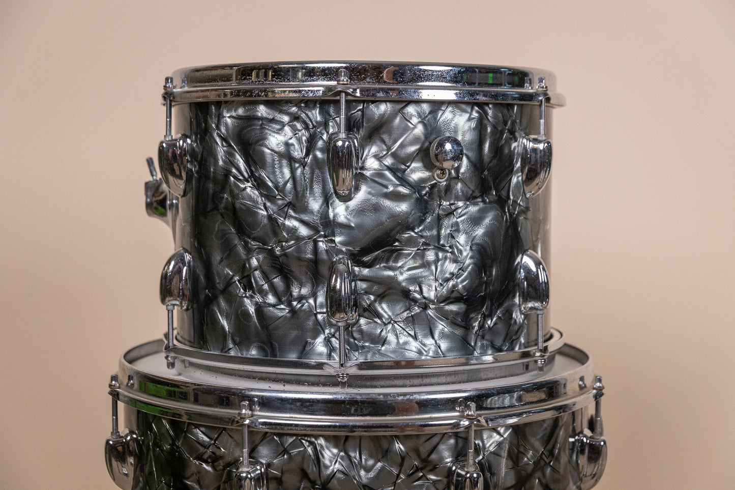 1970s Slingerland "New Rock" Black Diamond Pearl Drum Set