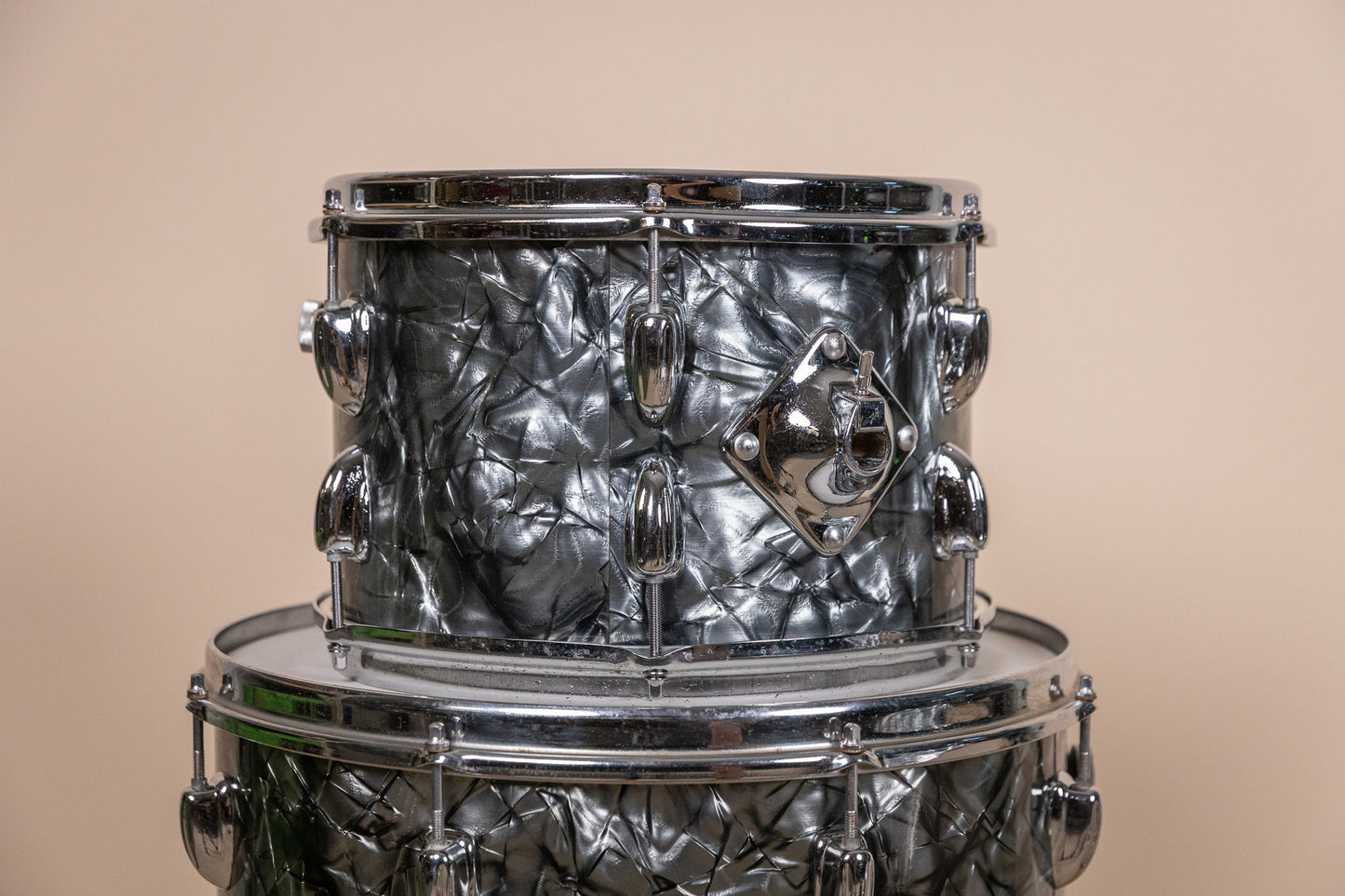 1970s Slingerland "New Rock" Black Diamond Pearl Drum Set