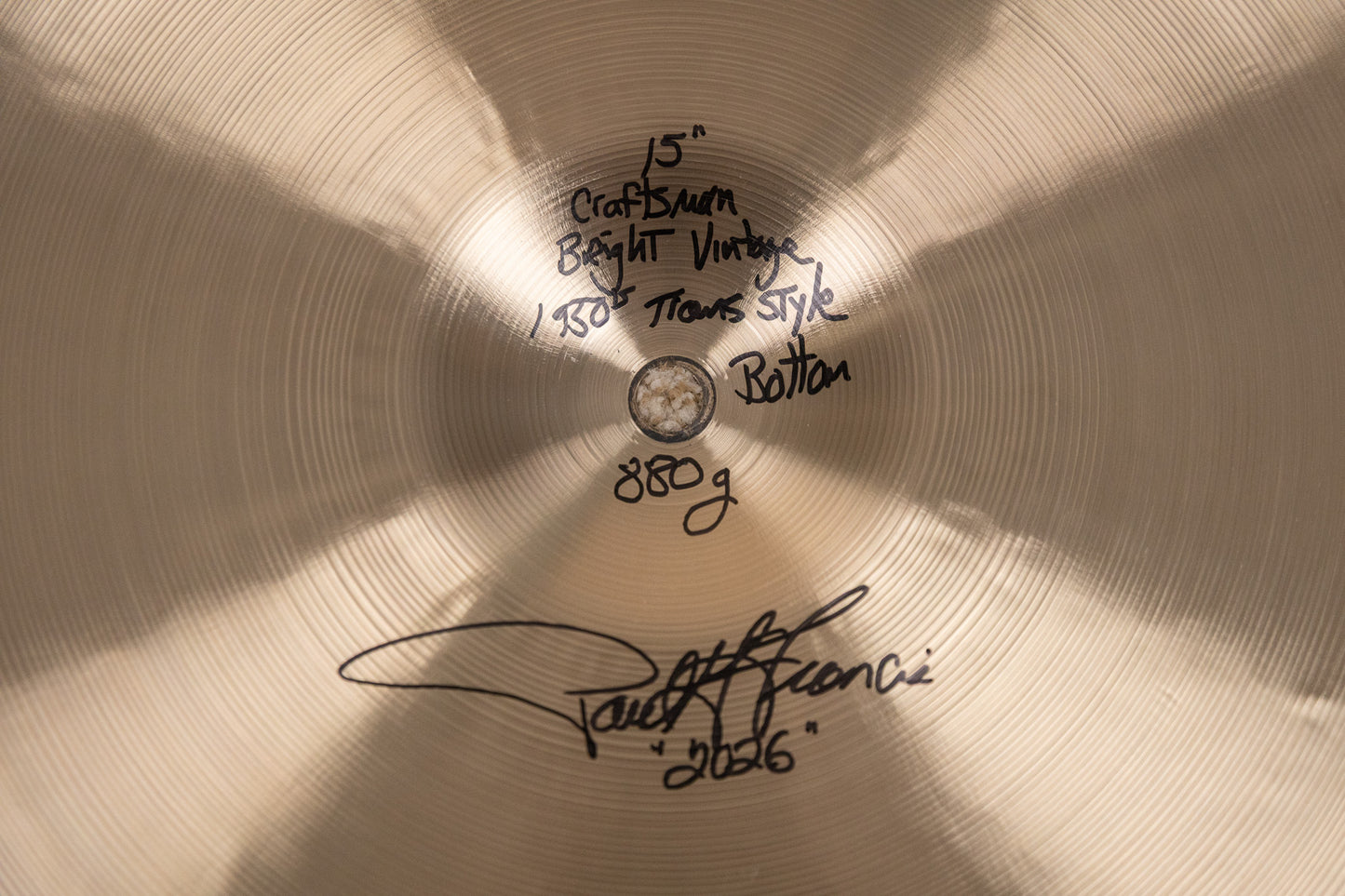 Cymbal Craftsman 15" Trans-Stamp Style Hi Hat Cymbals 808g 880g