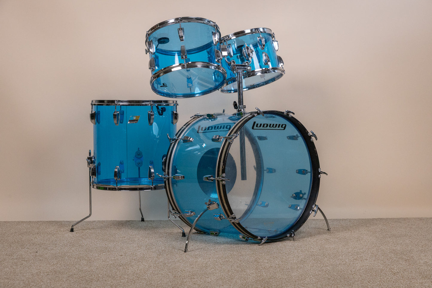 1970s Ludwig Big Beat Blue Vistalite Drum Set