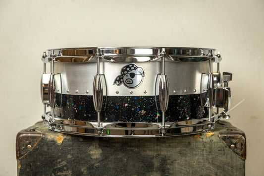 Pork Pie Percussion 6x14 Hybrid Aluminum Maple Mardi Gras Snare Drum
