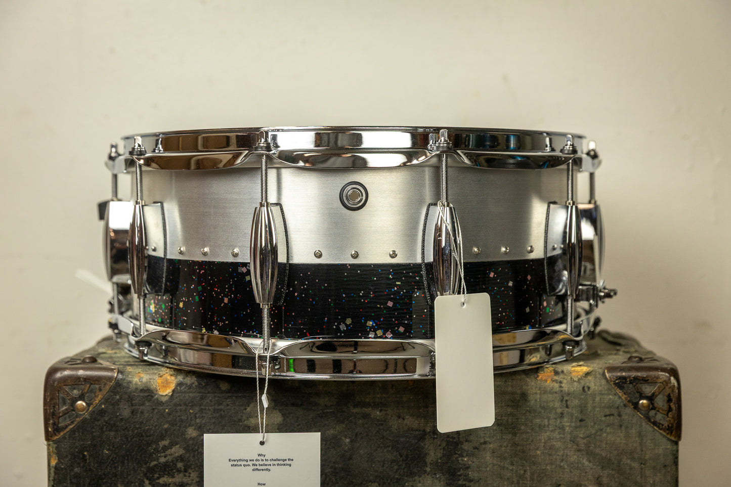Pork Pie Percussion 6x14 Hybrid Aluminum Maple Mardi Gras Snare Drum