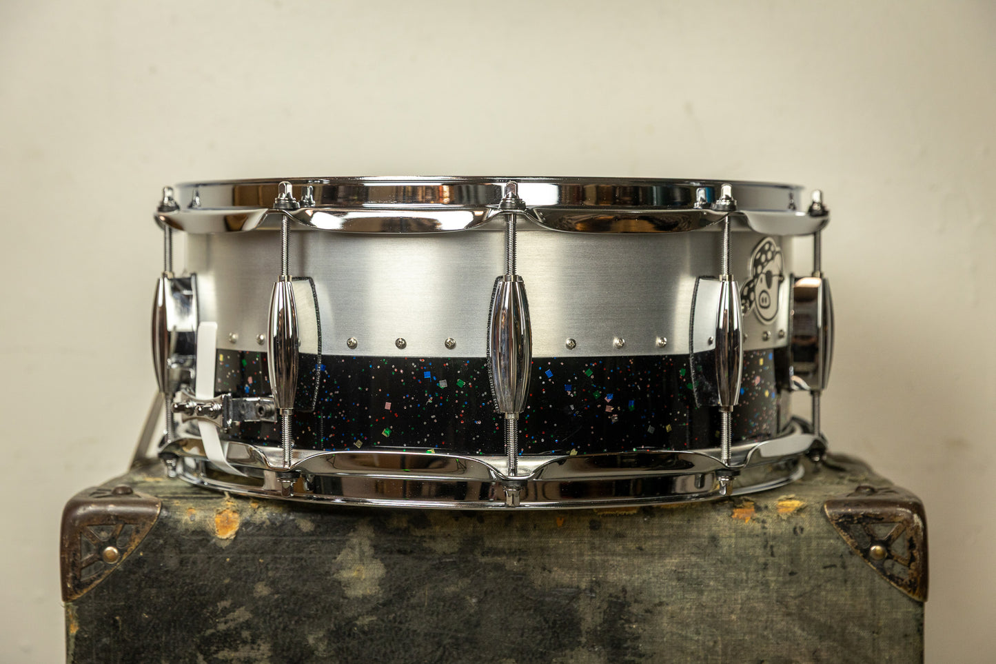 Pork Pie Percussion 6x14 Hybrid Aluminum Maple Mardi Gras Snare Drum