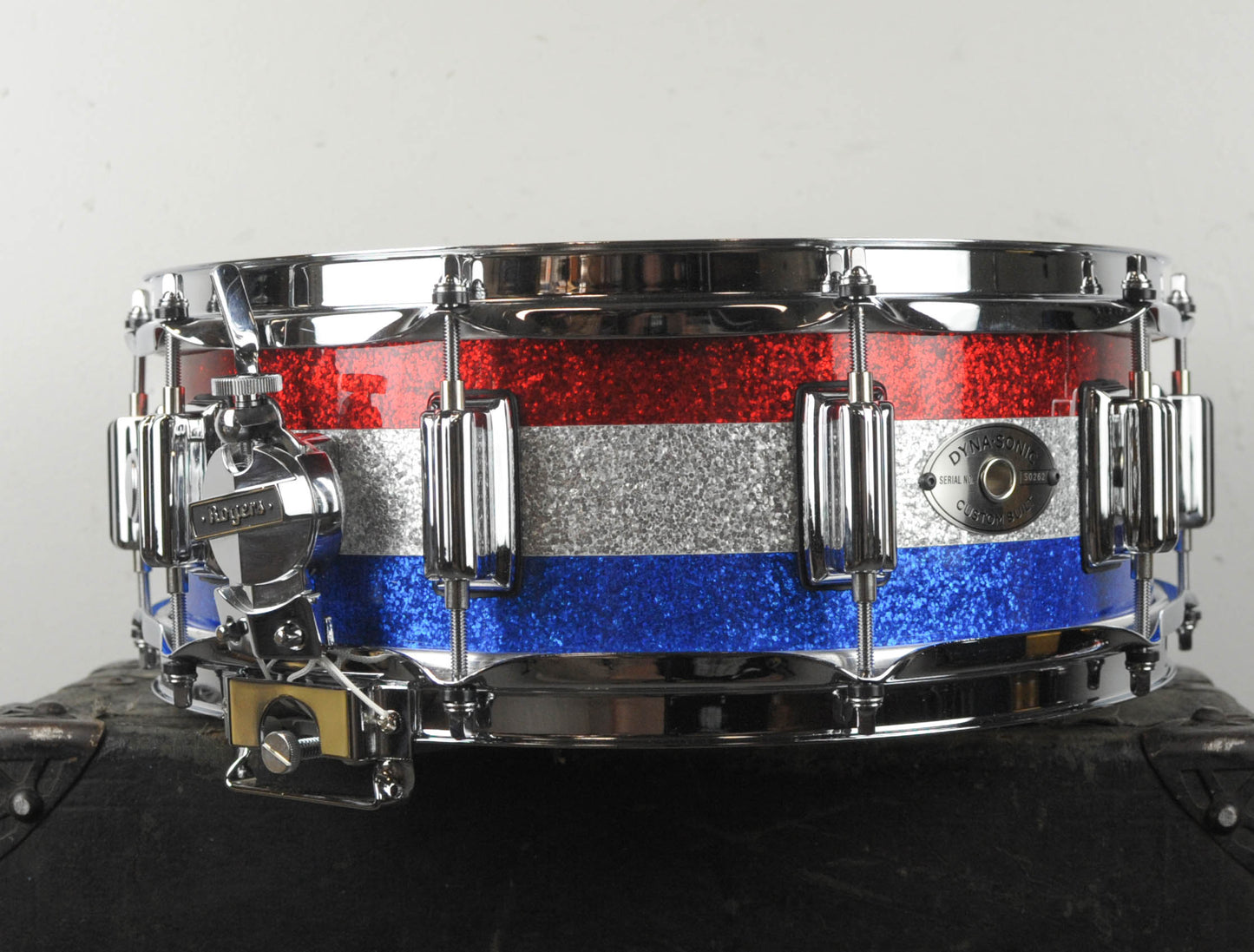 Rogers USA 5x14 Limited Edition Red White & Blue Sparkle Dyna-Sonic Snare Drum