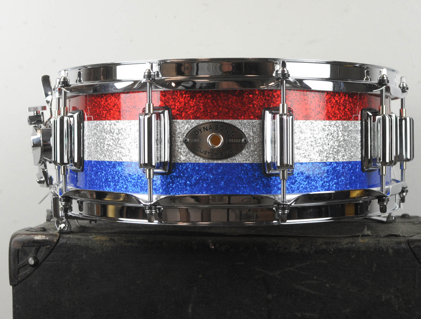Rogers USA 5x14 Limited Edition Red White & Blue Sparkle Dyna-Sonic Snare Drum